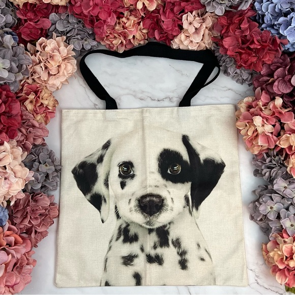 Eco-Friendly Beautiful Dalmatian Puppy Dog Folding Tote Bag - Picture 2 of 14